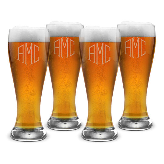 Monogrammed 23oz. Weizenbier Glass Set of 4